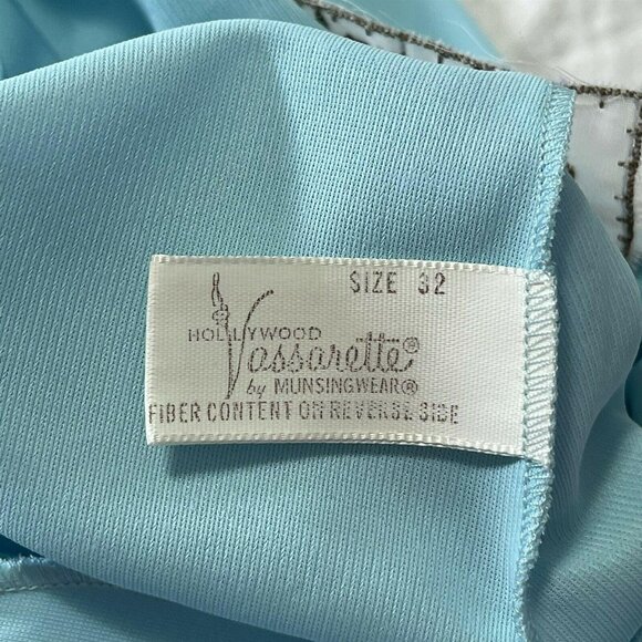 Hollywood Vassarette Blue Robe Nightgown Designer Line Loungewear 32 Vtg 1960s - Picture 10 of 10